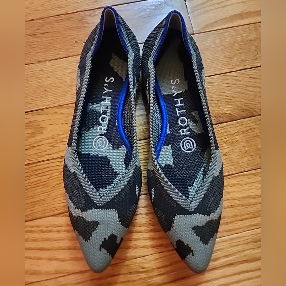 Rothy's The Point Camo Print Ballet Flat Shoes